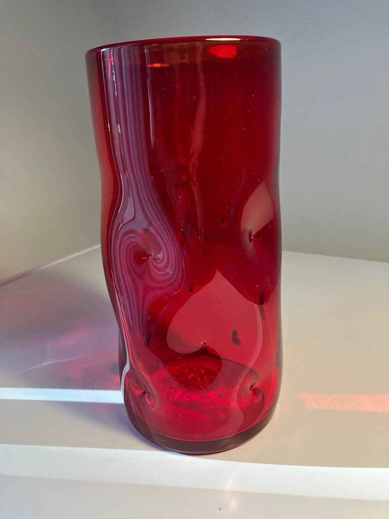 Beautiful Blenko vase. Indented glass