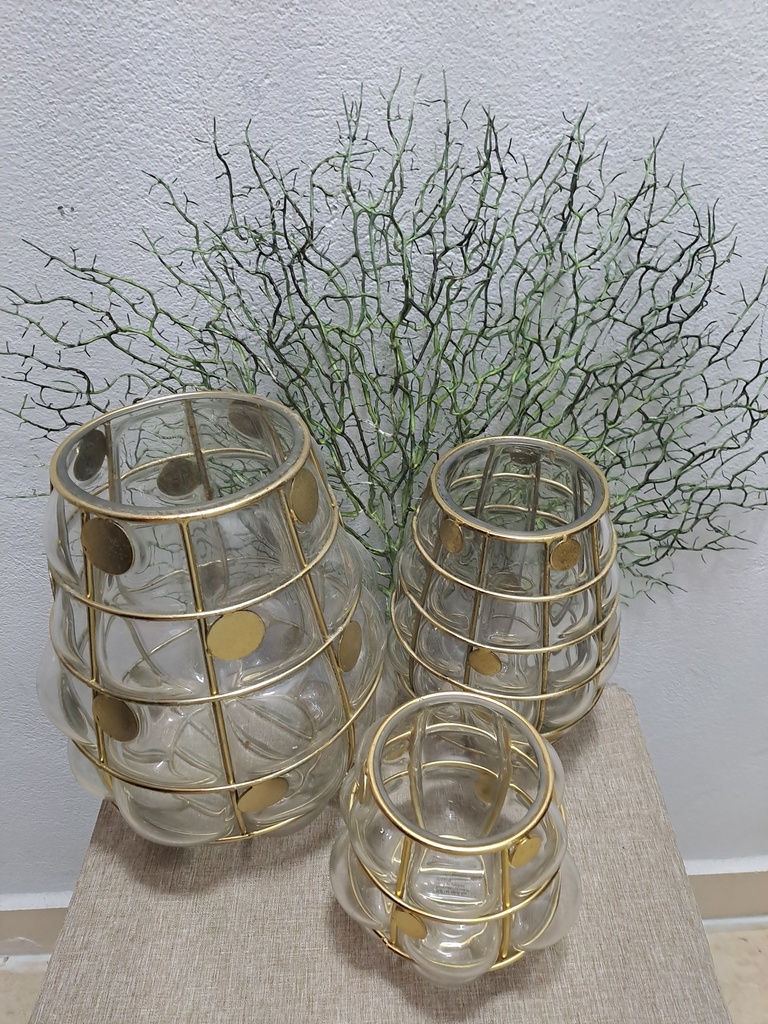 Gold Clear Glass Decor vase