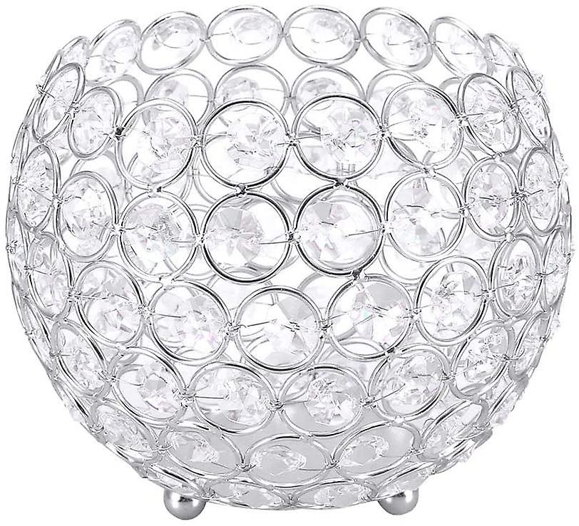 Crystal Tea Light Candle Holders Wedding Home Party Office(10cm-silver)