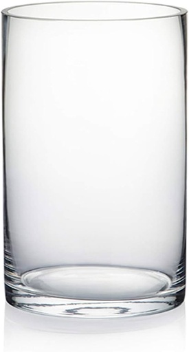 Cylinder Vase, Width 6", Height 10", Clear Glass