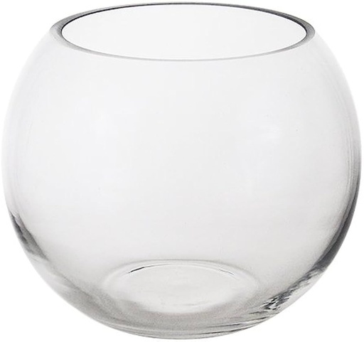 Medium Bubble Fishbowl Vase Decorative Clear Glass with Sturdy Base 8'' x 6.25