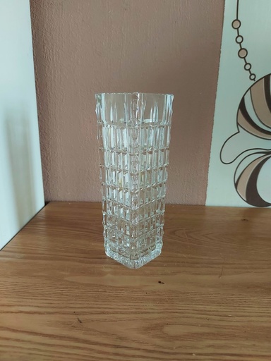 Vintage Crystal Glass Hand Cut Vase, Crystal Vase