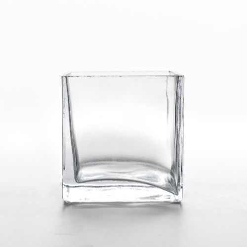 4"×5"clear glass square vase
