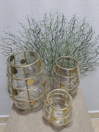 Gold Clear Glass Decor vase
