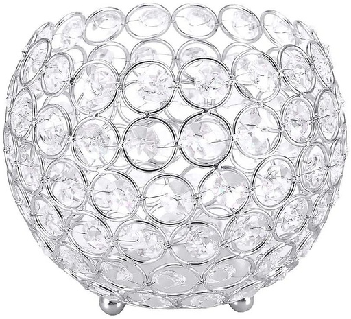 Crystal Tea Light Candle Holders Wedding Home Party Office(10cm-silver)