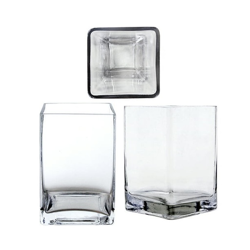 4" x 6" Cube/Square Glass Vase