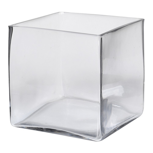 8" x 8" Clear square glass vase