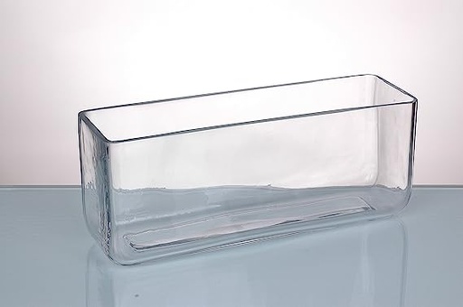 Diamond Star Glass 11.5"x3.5"x4.5" clear Rectangle Vase